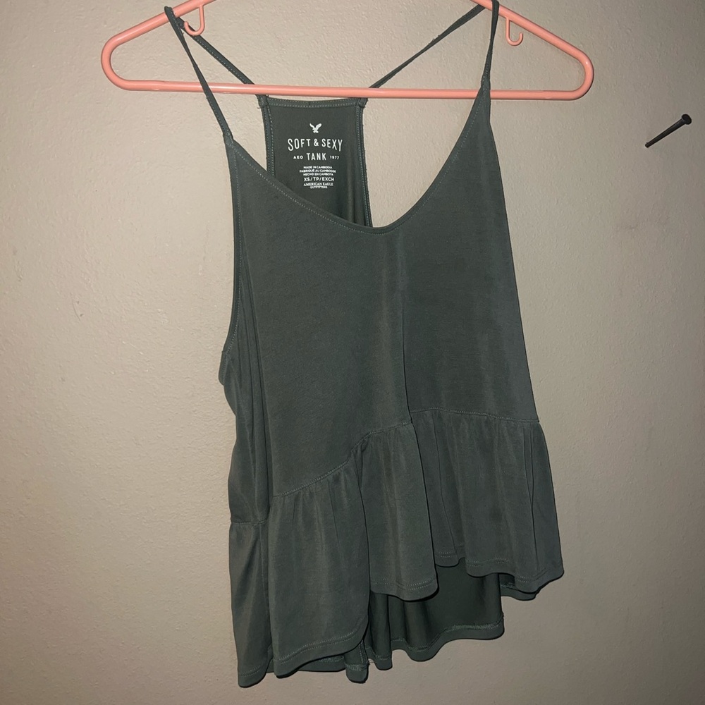 American Eagle Outfitters Soft & Sexy Dark Green Tank Top